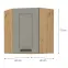Skrinka do kuchyne LUNA CLAYGREY/ARTISAN 60X60 GN-72 2F (45°),2