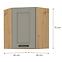 Skrinka do kuchyne LUNA CLAYGREY/ARTISAN 60X60 GN-72 2F (45°),2