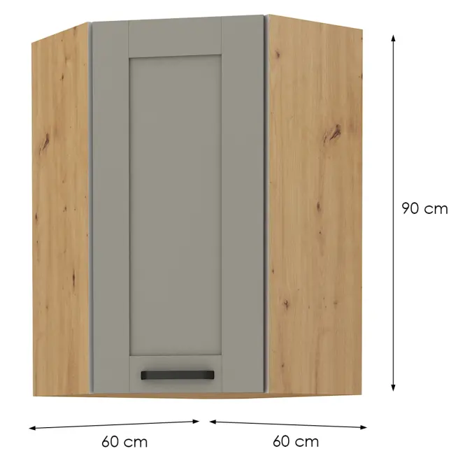 Skrinka do kuchyne LUNA CLAYGREY/ARTISAN 60X60 GN-90 1F (45°),2