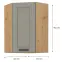 Skrinka do kuchyne LUNA CLAYGREY/ARTISAN 60X60 GN-90 1F (45°),2