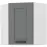 Skrinka do kuchyne LUNA DUSTGREY/biely 60X60 GN-72 2F (45°)