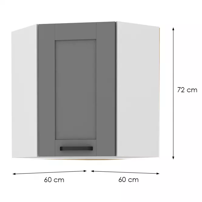Skrinka do kuchyne LUNA DUSTGREY/biely 60X60 GN-72 2F (45°)