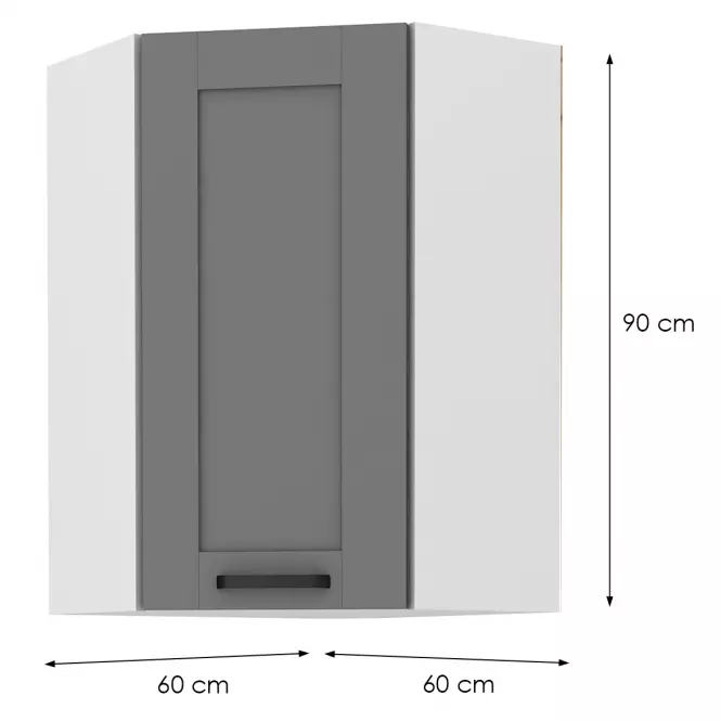 Skrinka do kuchyne LUNA DUSTGREY/biely 60X60 GN-90 1F (45°)