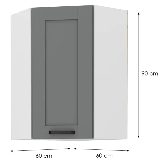 Skrinka do kuchyne LUNA DUSTGREY/biely 60X60 GN-90 1F (45°),2