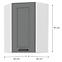 Skrinka do kuchyne LUNA DUSTGREY/biely 60X60 GN-90 1F (45°),2
