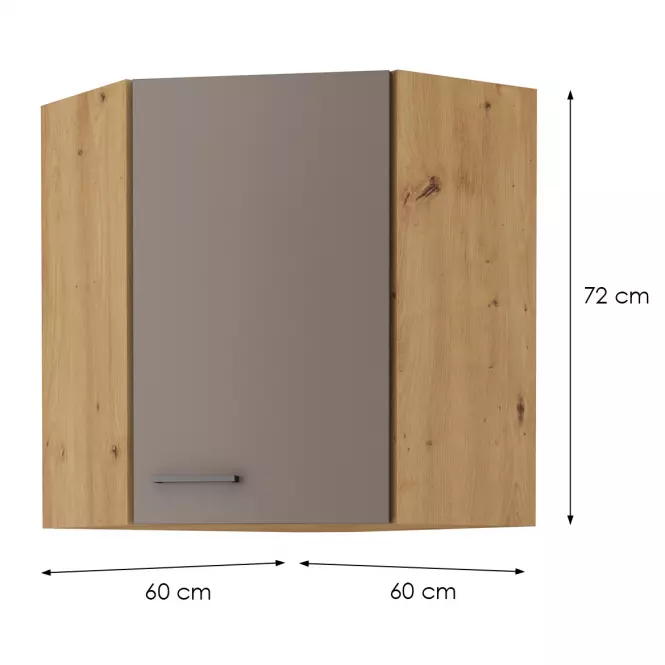 Skrinka do kuchyne BOLONIA Hľuzovka/dub ARTISAN 60X60 GN-72 2F (45°)