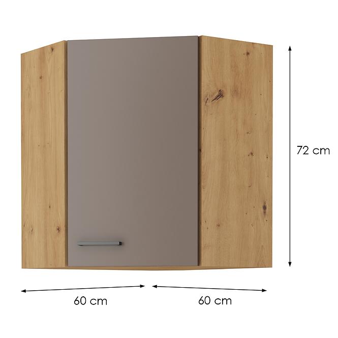 Skrinka do kuchyne BOLONIA Hľuzovka/dub ARTISAN 60X60 GN-72 2F (45°)