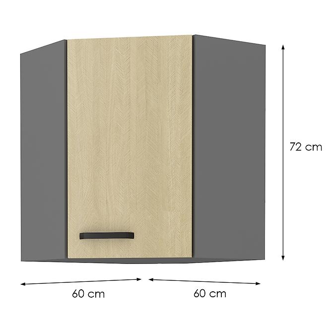 Skrinka do kuchyne SCANDI HERRINGBONE/ANTRACIT 60X60 GN-72 2F (45°),2