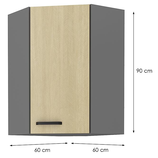 Skrinka do kuchyne SCANDI HERRINGBONE/ANTRACIT 60X60 GN-90 1F (45°)