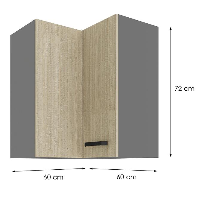 Skrinka do kuchyne SCANDI HERRINGBONE/ANTRACIT 60X60 GN-72 2F (90°)