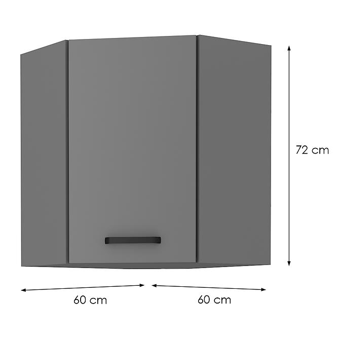Skrinka do kuchyne NESSA ANTRACIT 60X60 GN-72 2F (45°)