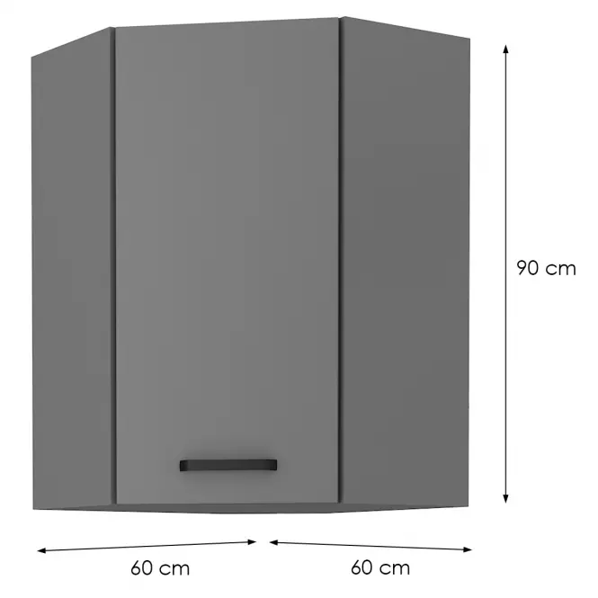Skrinka do kuchyne NESSA ANTRACIT 60X60 GN-90 1F (45°)