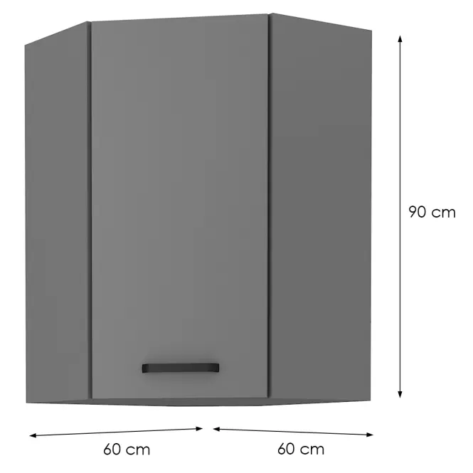 Skrinka do kuchyne NESSA ANTRACIT 60X60 GN-90 1F (45°),2