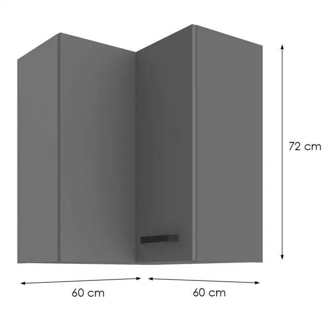 Skrinka do kuchyne NESSA ANTRACIT 60X60 GN-72 2F (90°)