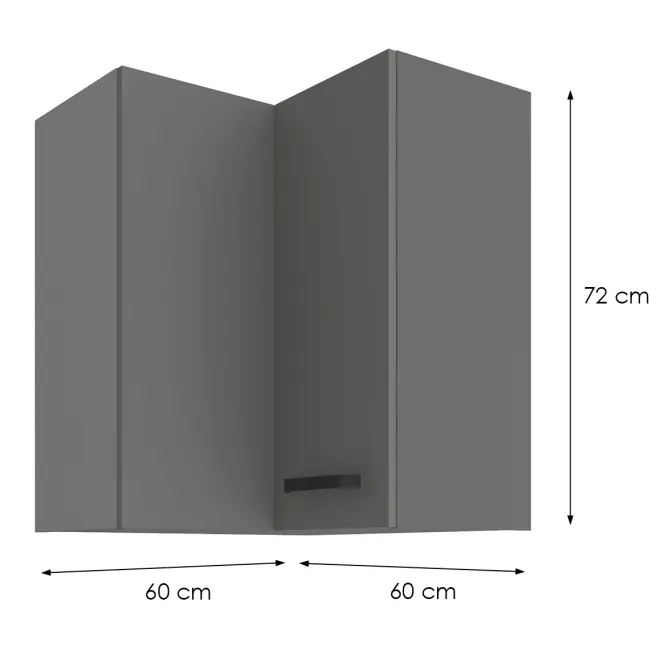 Skrinka do kuchyne NESSA ANTRACIT 60X60 GN-72 2F (90°),2