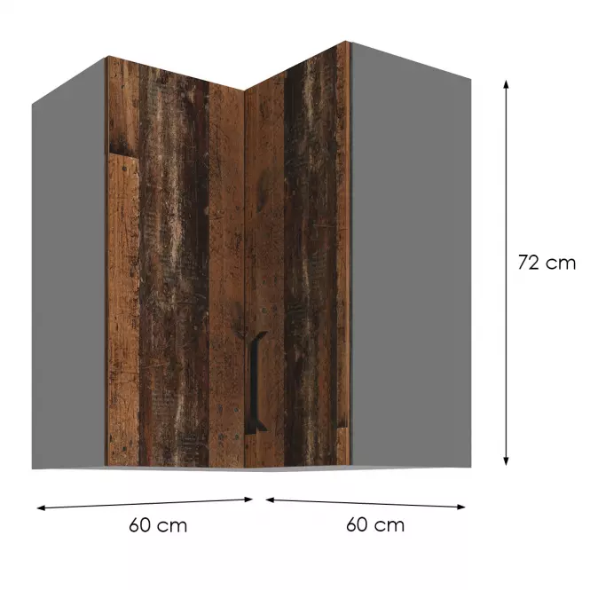 Skrinka do kuchyne TESSA OLDSTYLE WOOD 60X60 GN-72 2F (90°)