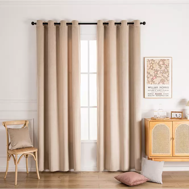 Záves na priechodkách Velvet GY2329/240G/M2/2/1 140x250 cm svetlobéžová