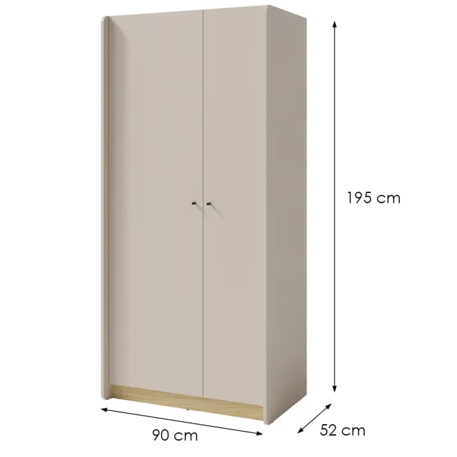 Skriňa Alessio AE3 2D Béžová /Dub,2