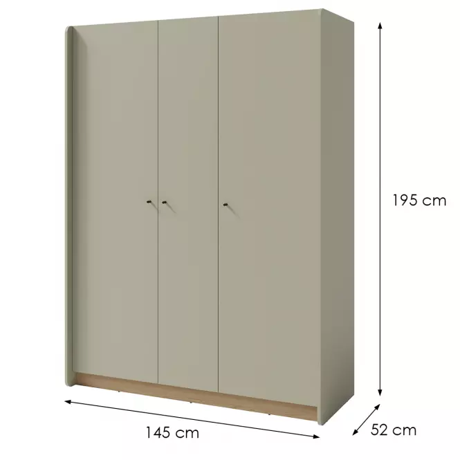 Skriňa Alessio AE1 3D Eukalyptus V/Dub Baltic,2