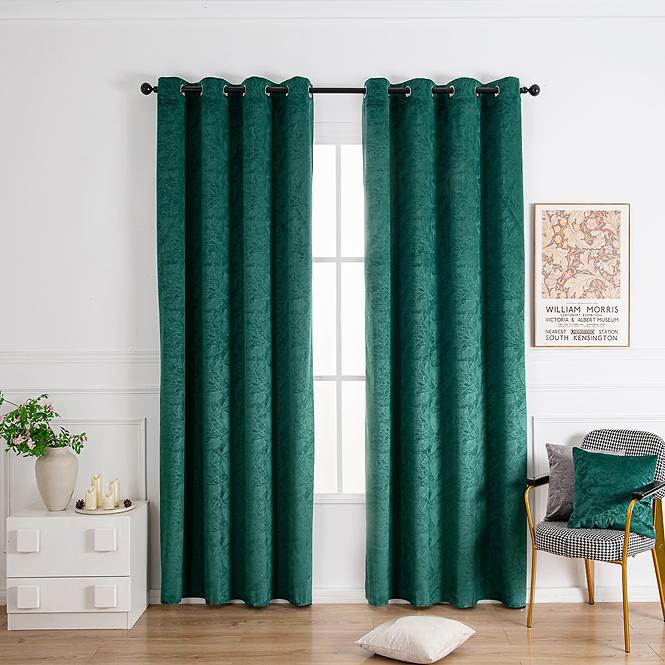 Závesový materiál Velvet GY2328/270G/M2/7 zelená 150 cm. Tovar na mieru