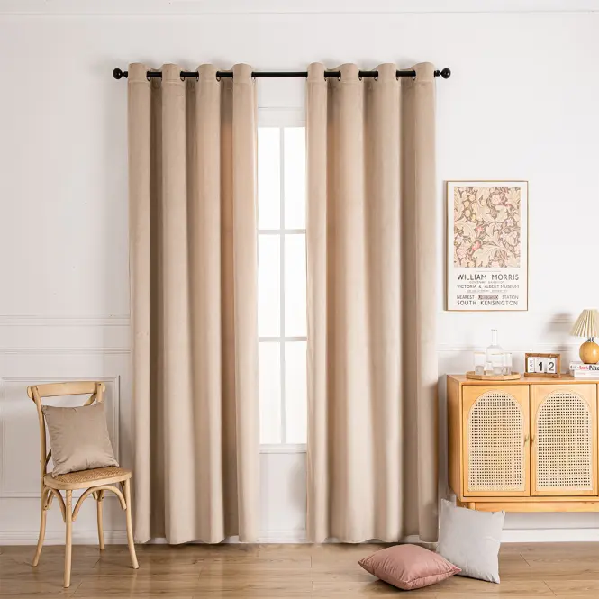 Závesový materiál Velvet GY2329/240G/M2/2/1 svetlobéžová 150 cm. Tovar na mieru,4