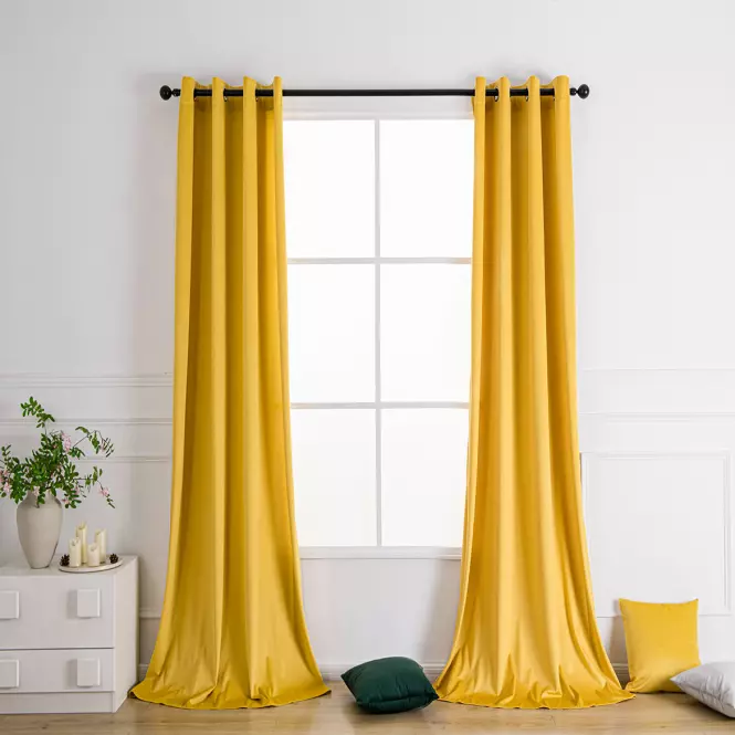 Závesový materiál Velvet PB103/200G/M2/25 žltá 150 cm. Tovar na mieru