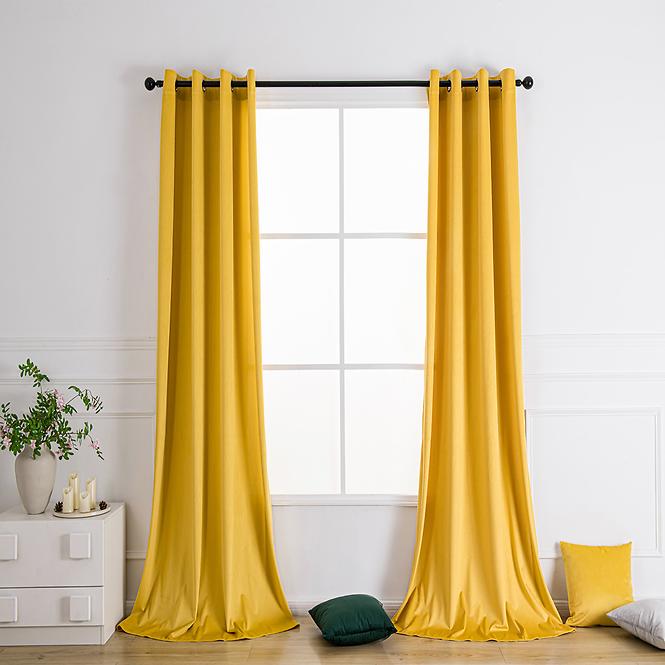 Závesový materiál Velvet PB103/200G/M2/25 žltá 150 cm. Tovar na mieru,3
