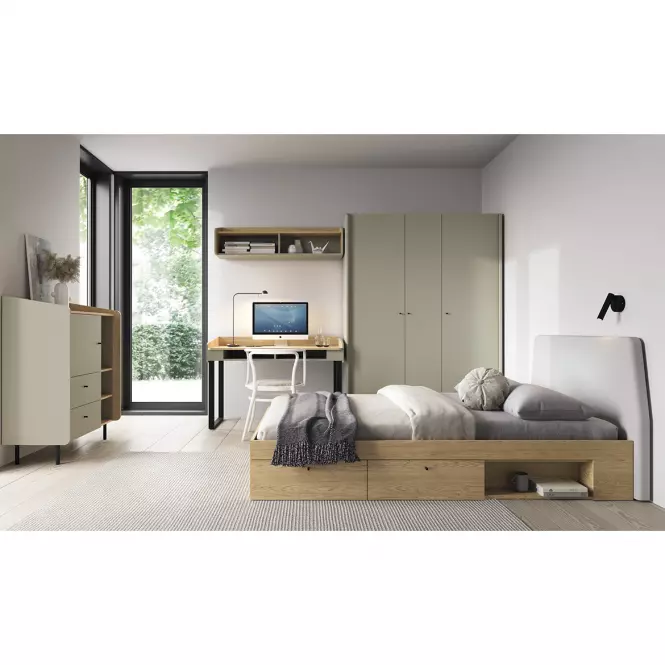 Regál Alessio AE4 Eukalyptus V/Dub Baltic,3