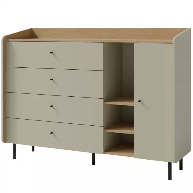 Komoda Alessio AE7 4S1D Eukalyptus/Dub Baltic