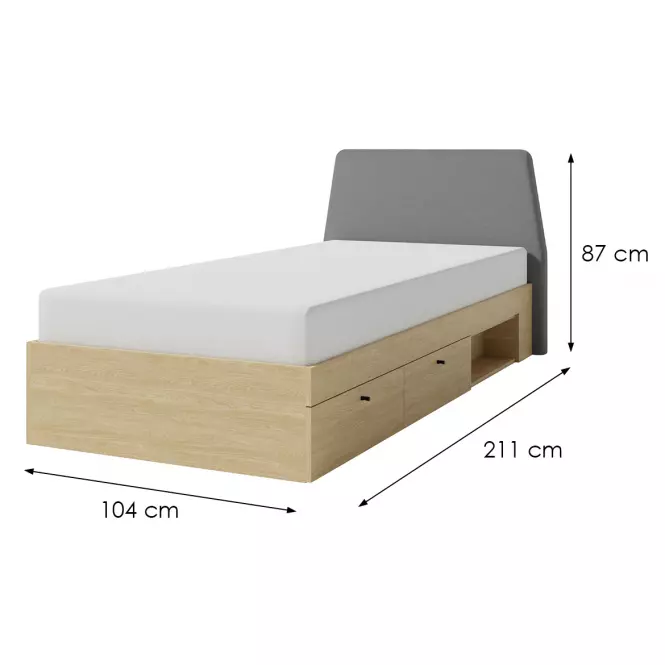 Posteľ Alessio AE12  90 Dąb