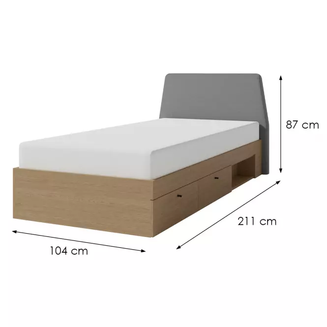 Posteľ Alessio AE12  90 Dub Baltic,2