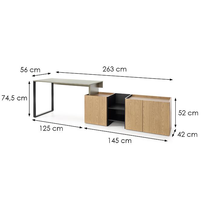 Písací Stôl Sergio SE8+Komoda 3D Eukalyptus/Dub Baltic,4