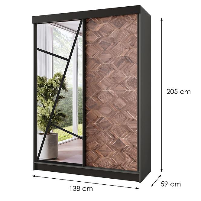 Skriňa Vena 138 graft antracit + art deco