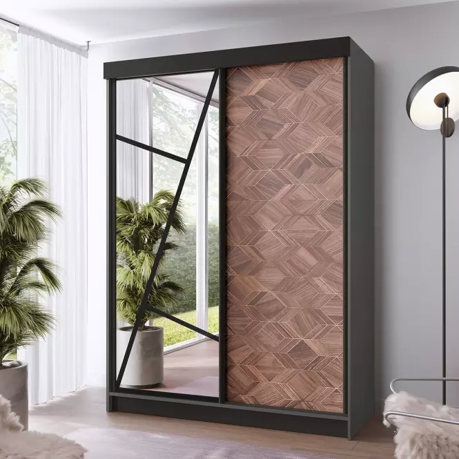 Skriňa Vena 138 graft antracit + art deco