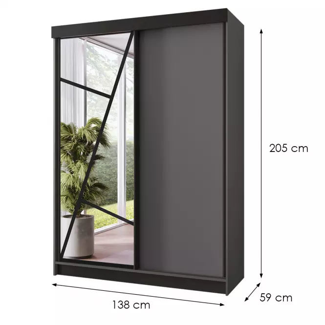 Skriňa Vena 138 graft antracit + grafit antracit