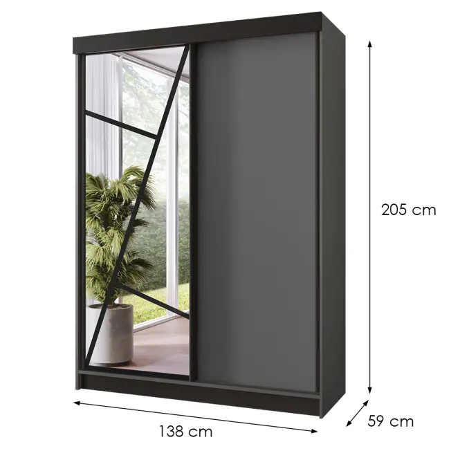 Skriňa Vena 138 graft antracit + grafit antracit,2