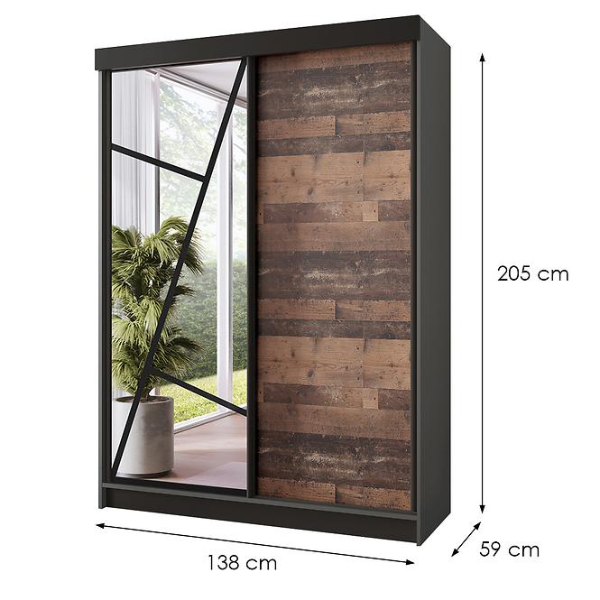 Skriňa Vena 138 graft antracit + old style,2