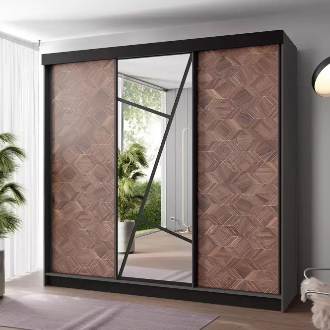 Skriňa Vena 200 graft antracit + art deco