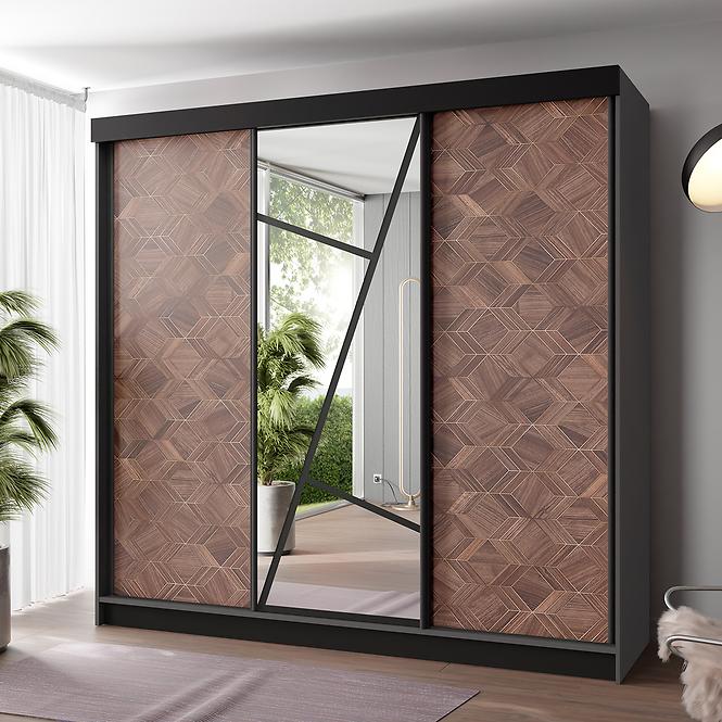 Skriňa Vena 200 graft antracit + art deco
