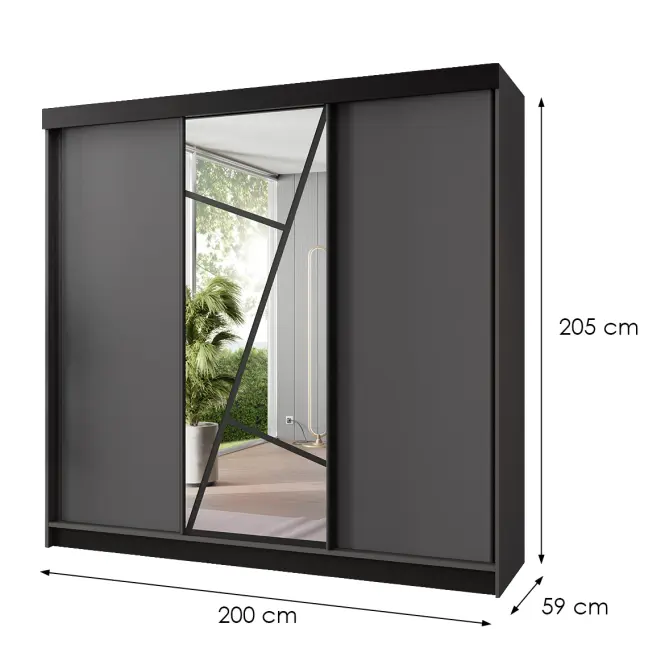 Skriňa Vena 200 grafit antracit + grafit antracit,2