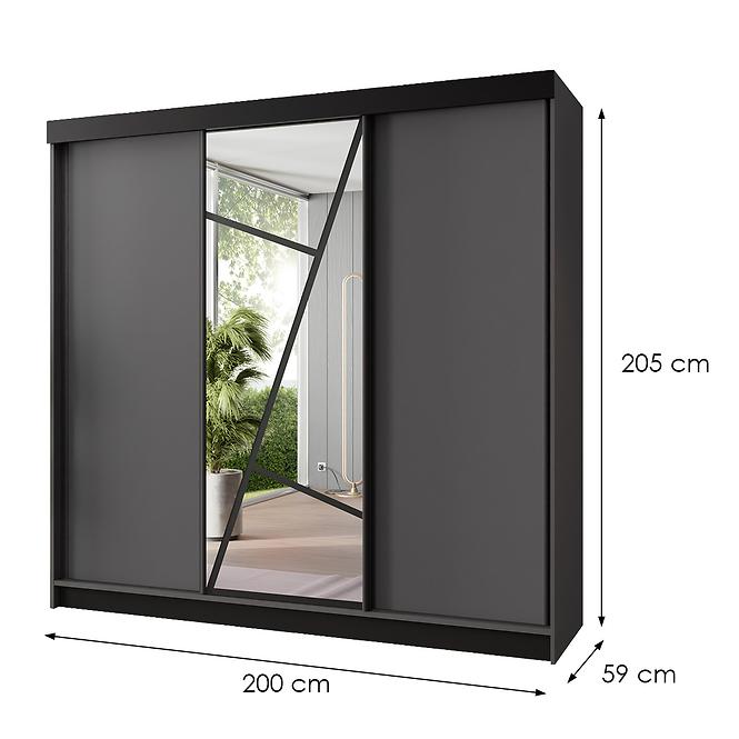Skriňa Vena 200 grafit antracit + grafit antracit,2
