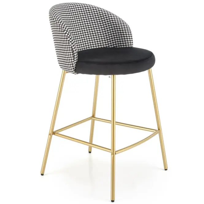 Barová Stolička H113 biela/čierna/zlatá,3