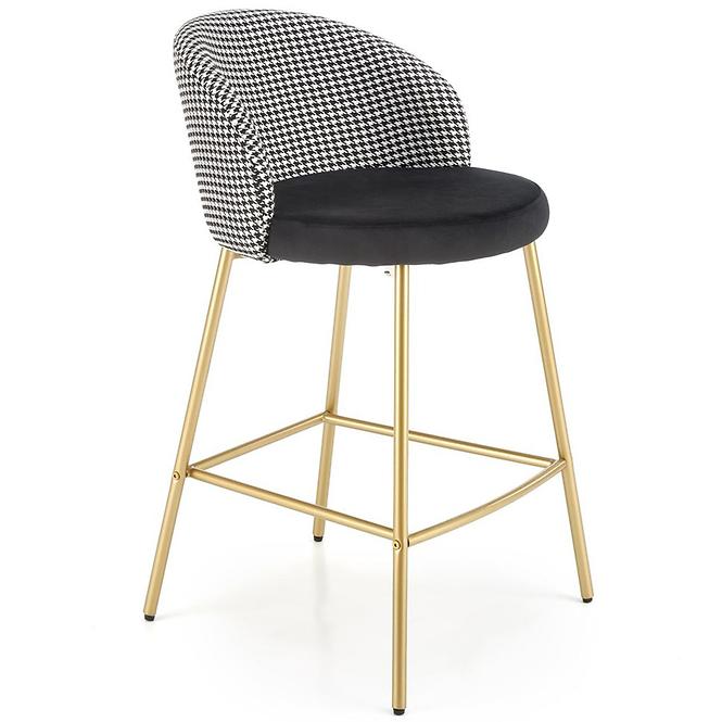 Barová Stolička H113 biela/čierna/zlatá,3