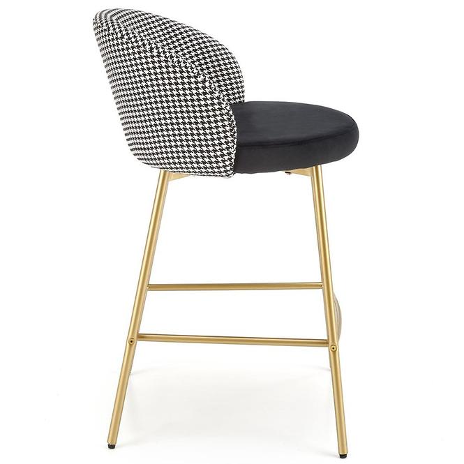 Barová Stolička H113 biela/čierna/zlatá,4