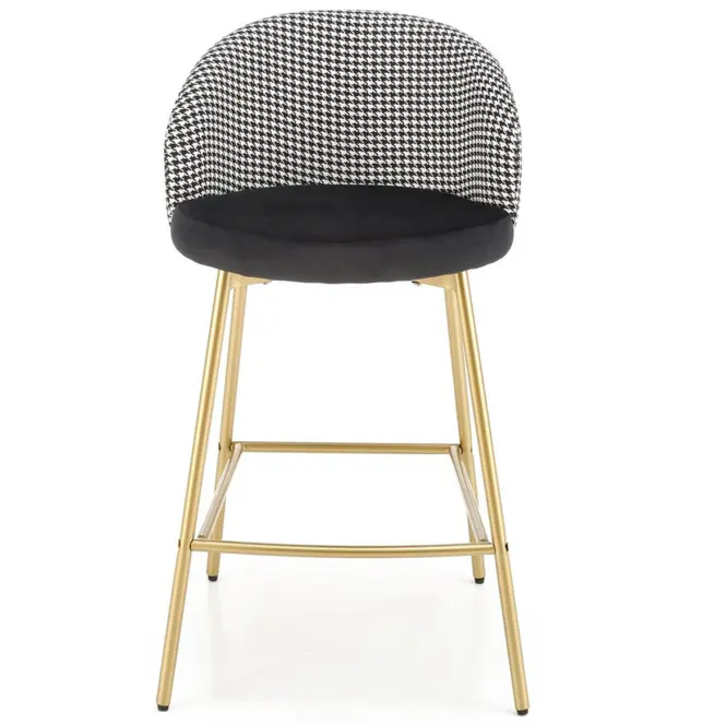 Barová Stolička H113 biela/čierna/zlatá,5