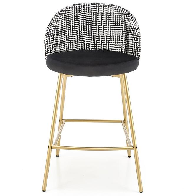 Barová Stolička H113 biela/čierna/zlatá,5