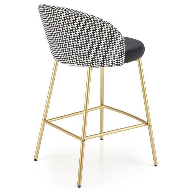 Barová Stolička H113 biela/čierna/zlatá,6