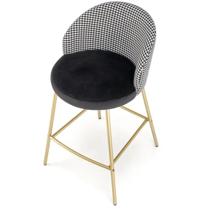 Barová Stolička H113 biela/čierna/zlatá,11