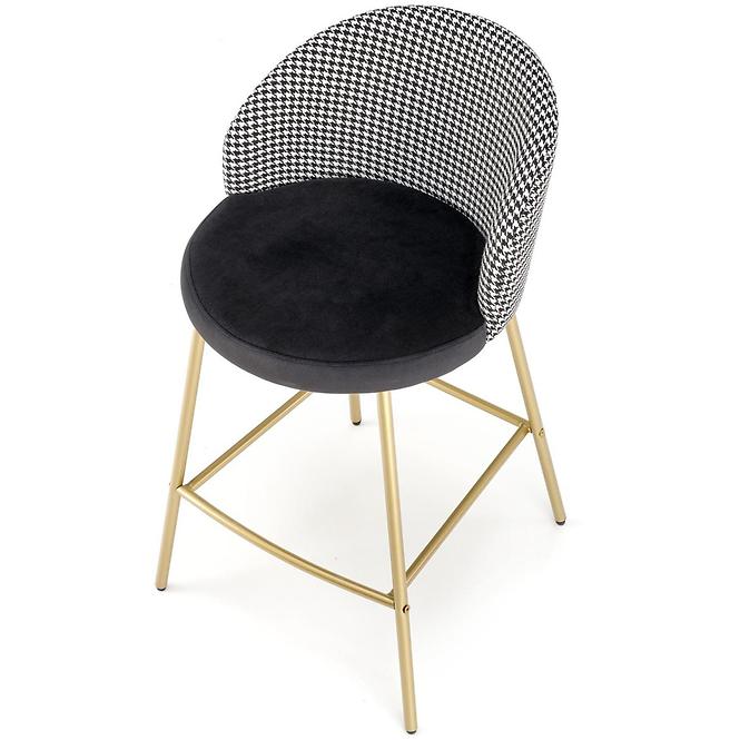 Barová Stolička H113 biela/čierna/zlatá,11