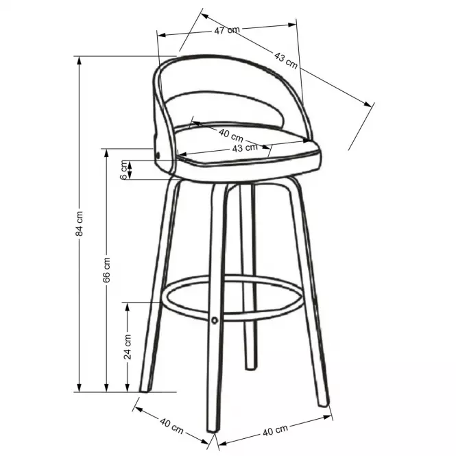 Barová Stolička H110 krém/orech